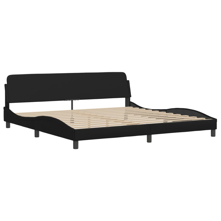 Bedframe Met Led-Verlichting Kunstleer 200 x 200 cm Zwart
