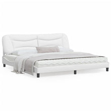 Bedframe Met Led-Verlichting Kunstleer Wit 200X200 Cm