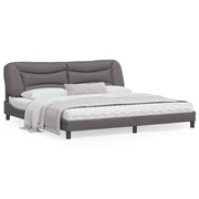 Bedframe grijs 200x200 cm met LED