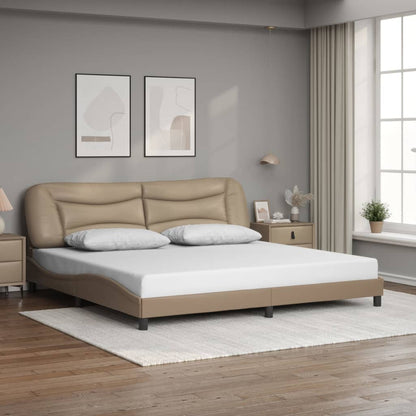 Bedframe met LED zonder matras "Hvar" cappuccino 200x200 cm