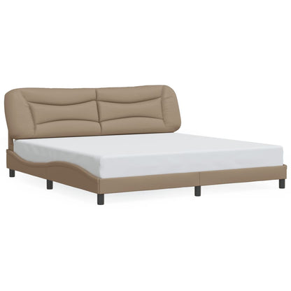Bedframe met LED zonder matras "Hvar" cappuccino 200x200 cm