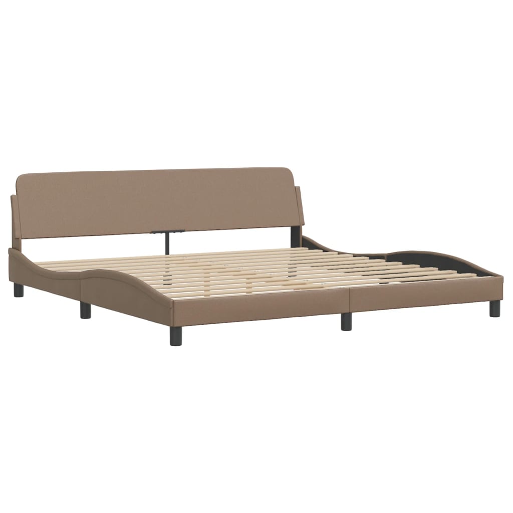 Bedframe met LED zonder matras "Hvar" cappuccino 200x200 cm