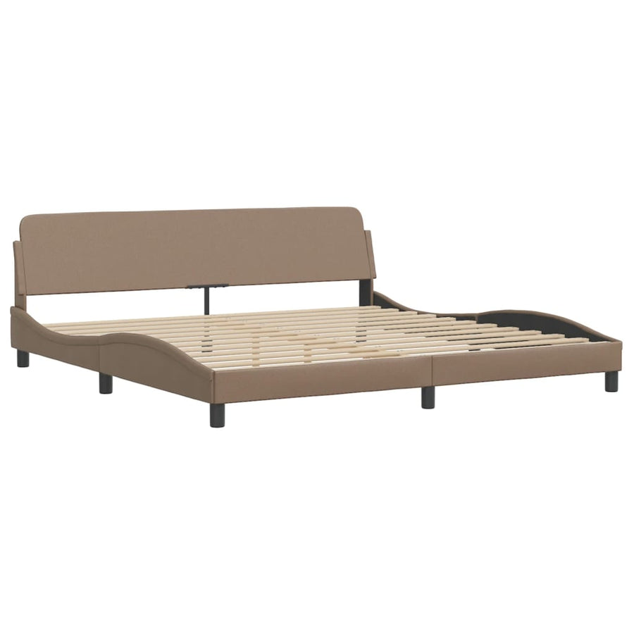 Bedframe met LED zonder matras "Hvar" cappuccino 200x200 cm