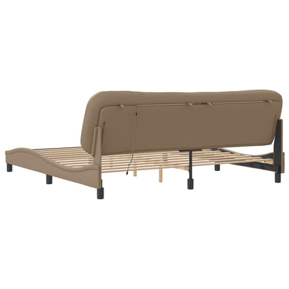 Bedframe met LED zonder matras "Hvar" cappuccino 200x200 cm