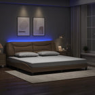 Bedframe 200x200 cm cappuccino met LED