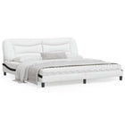 Bedframe 200x200 cm wit zwart met LED