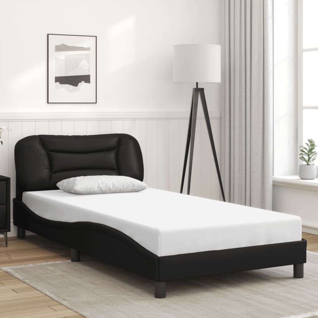 Bedframe met LED zonder matras "Hvar" zwart 100x203 cm