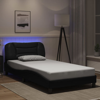 Bedframe met LED zonder matras "Hvar" zwart 100x203 cm