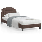 Bedframe 80x200 cm bruin kunstleer met LED