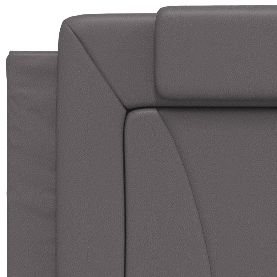 Bedframe Met Led-Verlichting Kunstleer Grijs 80X200 Cm
