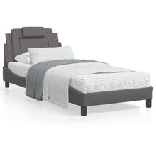 Bedframe Met Led-Verlichting Kunstleer Grijs 80X200 Cm