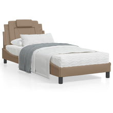 Bedframe Met Led-Verlichting Kunstleer Cappuccino 80X200 Cm