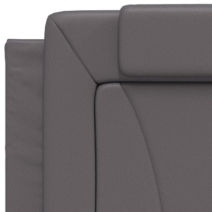 Bedframe Met Led-Verlichting Kunstleer Grijs 90X190 Cm