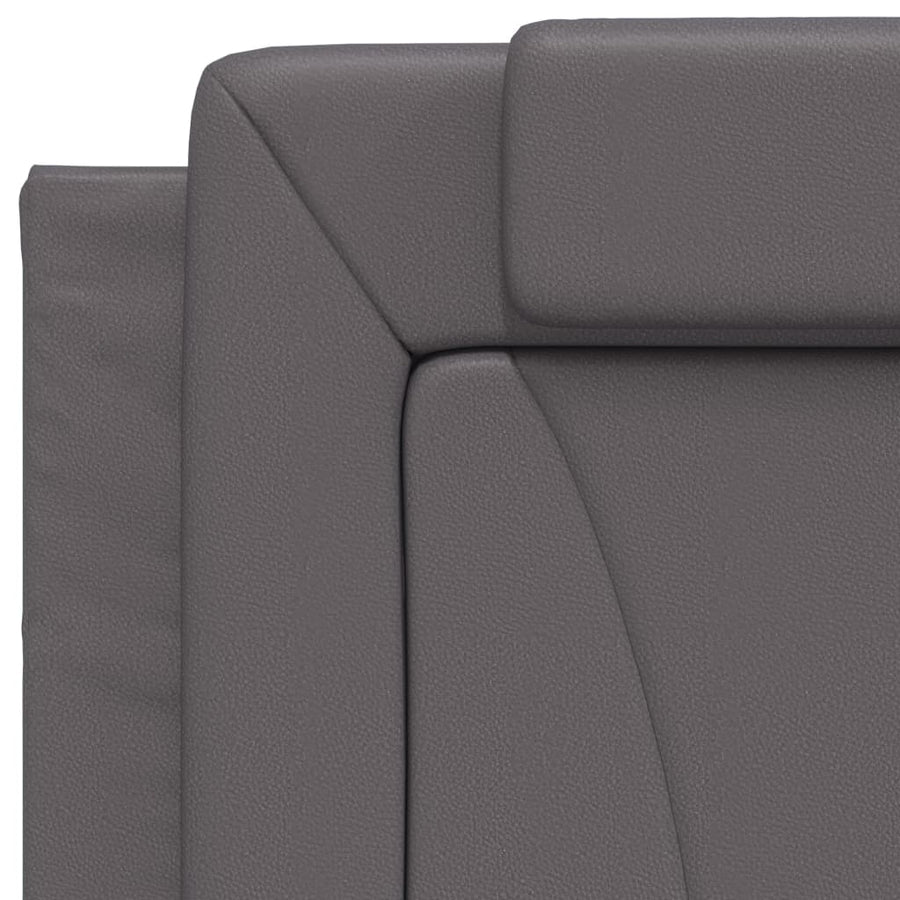 Bedframe Met Led-Verlichting Kunstleer Grijs 90X190 Cm