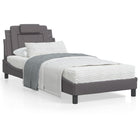 Bedframe grijs 90x190 cm kunstleer met LED