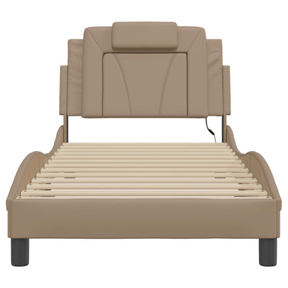 Bedframe "Viana" met LED zonder matras cappuccino 90x190 cm