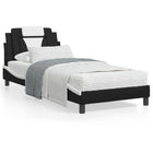Bed frame "Viana" with LED without mattress black and white 90x190 cm