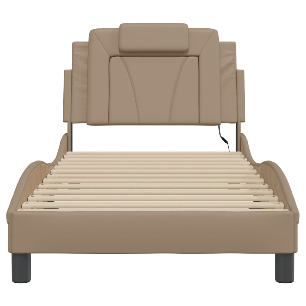 Bedframe "Viana" met LED zonder matras cappuccino 90x200 cm