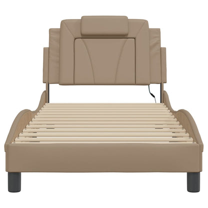 Bedframe "Viana" met LED zonder matras cappuccino 90x200 cm
