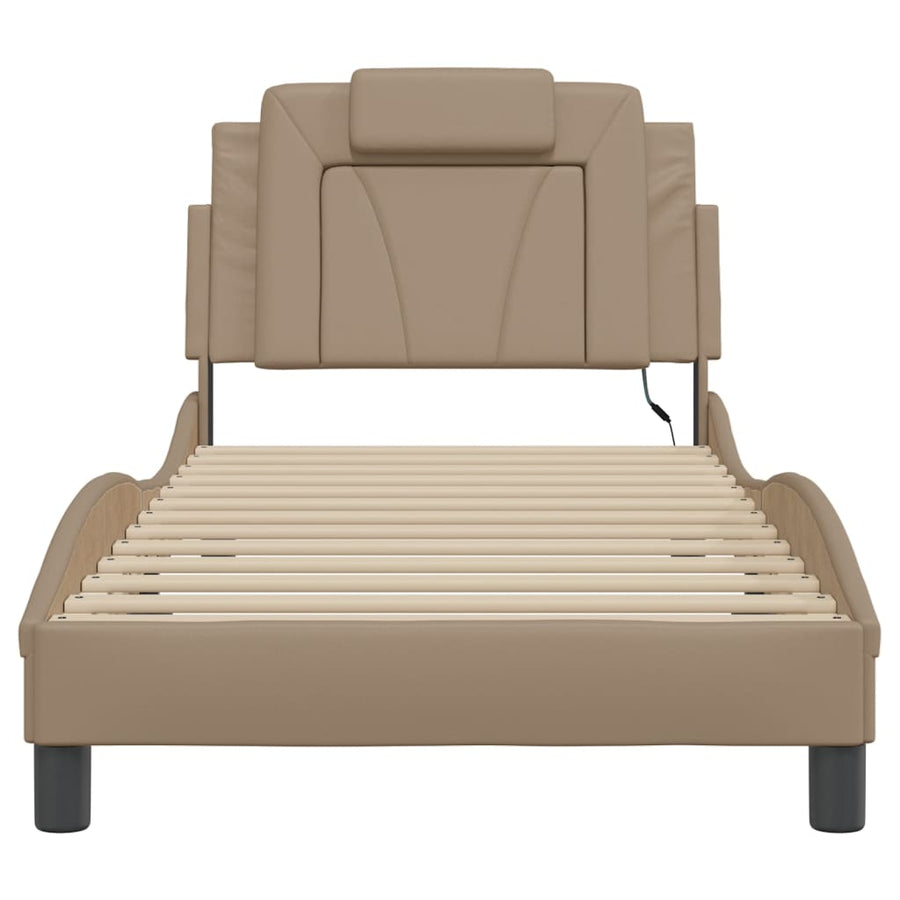Bedframe "Viana" met LED zonder matras cappuccino 90x200 cm