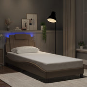 Bedframe 90x200 cm cappuccino kunstleer met led