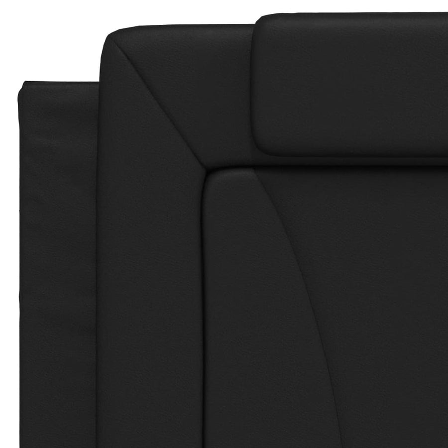 Bedframe Met Led-Verlichting Kunstleer Zwart 100X200 Cm