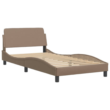 Bedframe Met Led-Verlichting Kunstleer Cappuccino 100X200 Cm