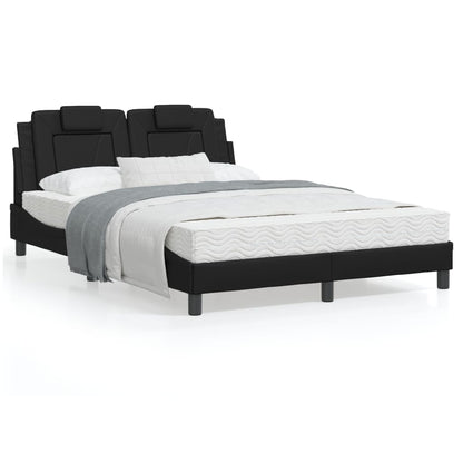 Bedframe Met Led-Verlichting Kunstleer Zwart 120X200 Cm