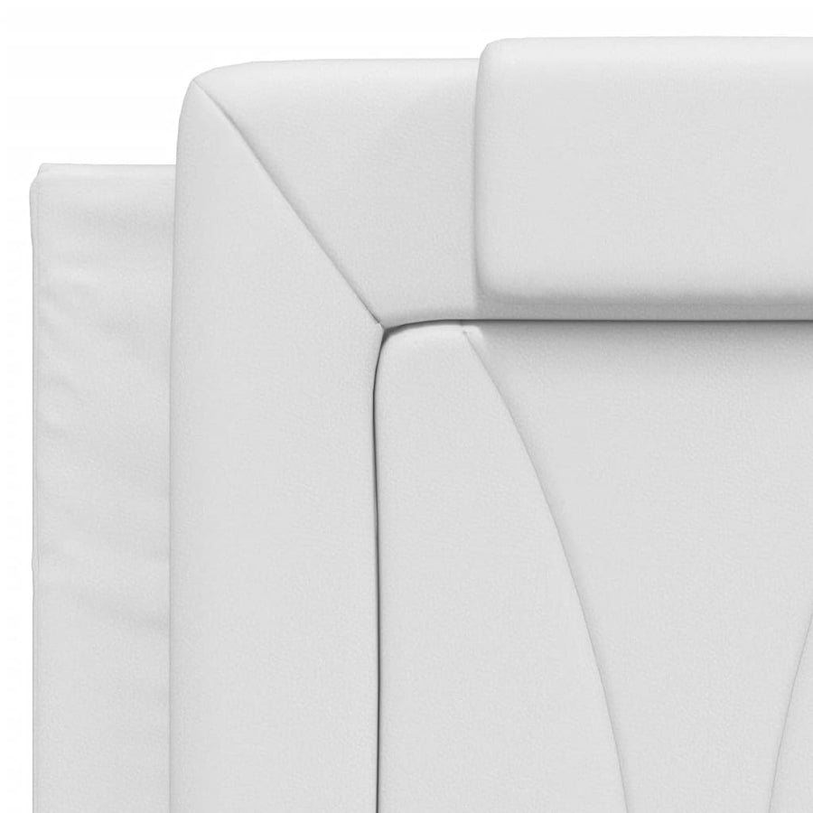 Bedframe Met Led-Verlichting Kunstleer Wit 120X200 Cm