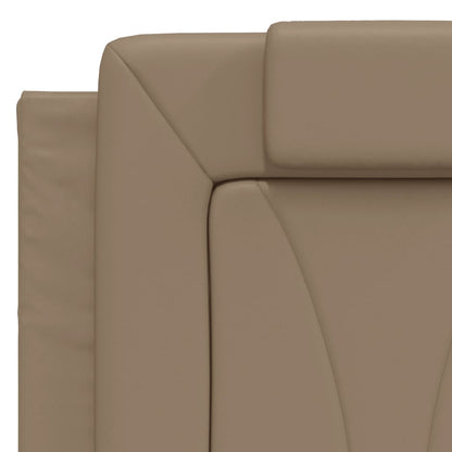 Bedframe Met Led-Verlichting Kunstleer Cappuccino 120X200 Cm