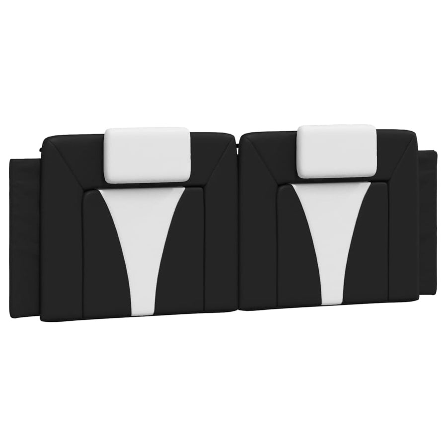 Bedframe Met Led-Verlichting Kunstleer Zwart En Wit 120X200 Cm