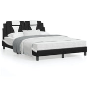 Bed frame "Viana" with LED without mattress black and white 120x200 cm