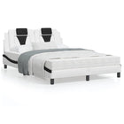 Bedframe 120x200 cm wit zwart met LED