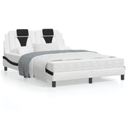 Bed frame "Viana" with LED without mattress white and black 120x200 cm
