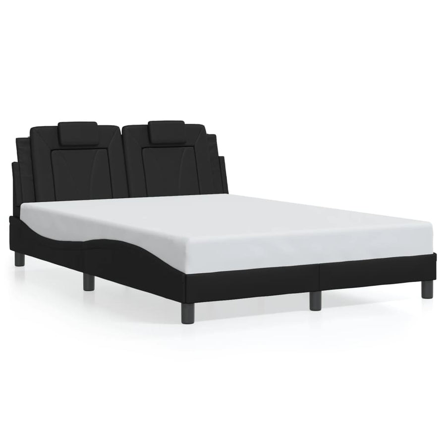 Bedframe met LED-verlichting kunstleer zwart 140x190 cm