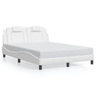 Bedframe 140x190 cm wit kunstleer LED
