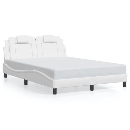 Bedframe met LED-verlichting kunstleer wit 140x190 cm