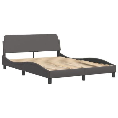 Bedframe met LED-verlichting kunstleer grijs 140x190 cm