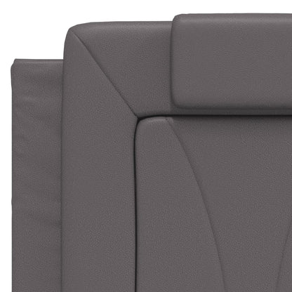 Bedframe met LED-verlichting kunstleer grijs 140x190 cm