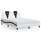 Bedframe 140x190 cm wit zwart met LED