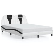Bedframe 140x190 cm wit zwart met LED