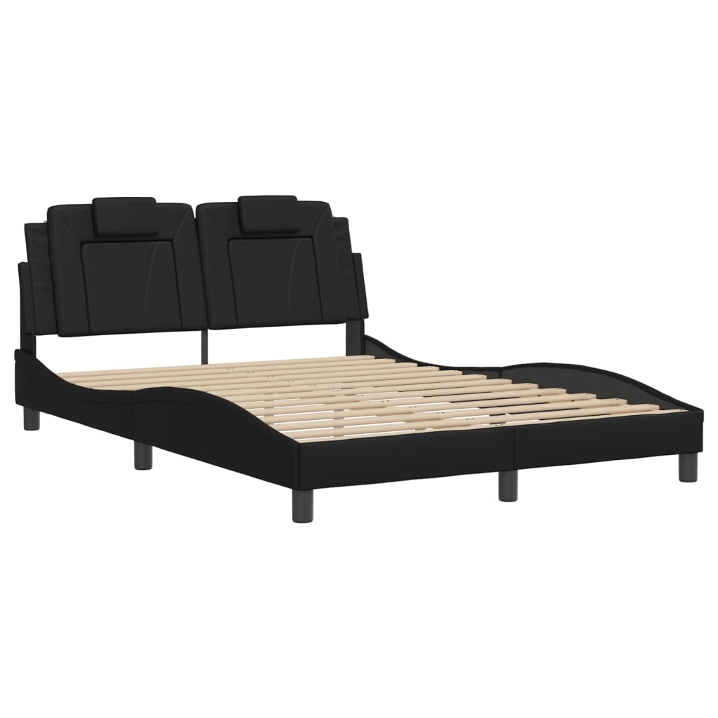 Bedframe met LED-verlichting kunstleer zwart 140x200 cm