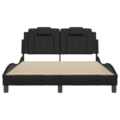 Bedframe met LED-verlichting kunstleer zwart 140x200 cm