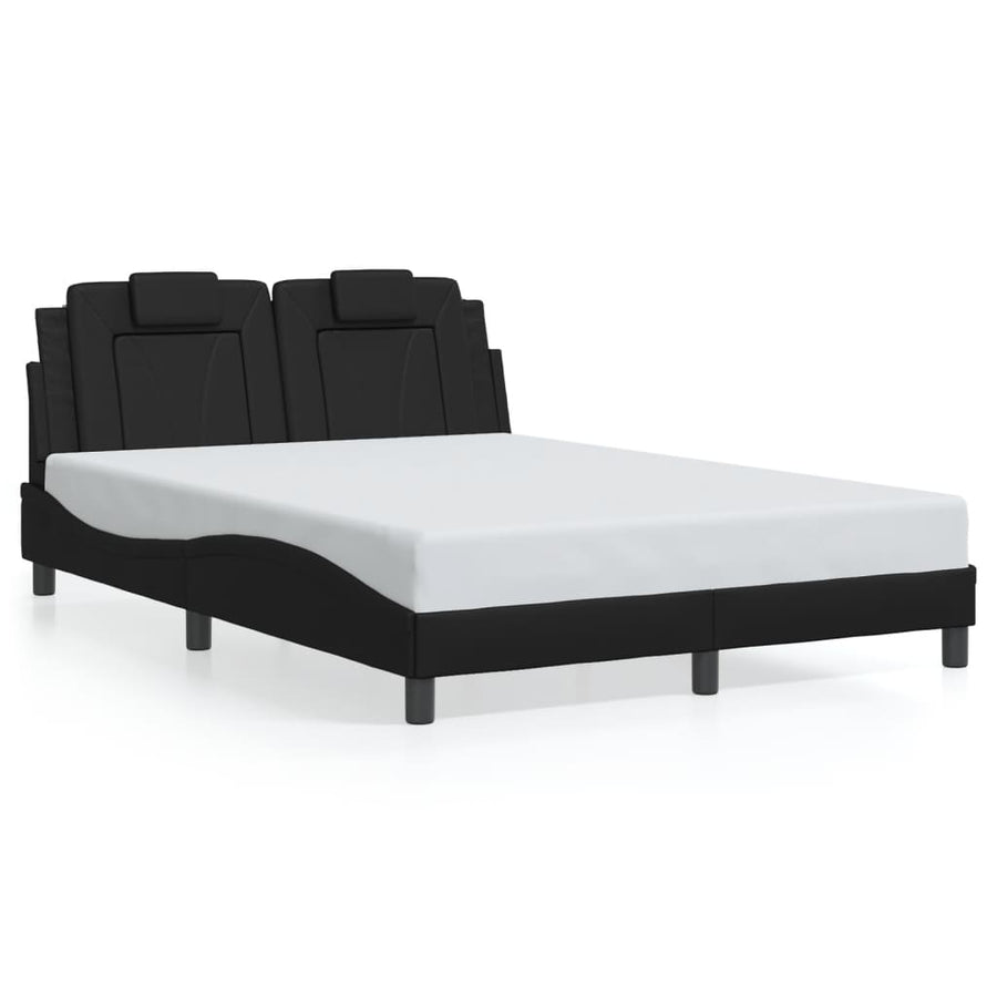Bedframe met LED-verlichting kunstleer zwart 140x200 cm