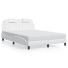 Bedframe 140x200 cm wit kunstleer met LED
