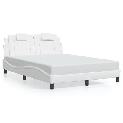 Bedframe met LED-verlichting kunstleer wit 140x200 cm