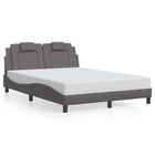 Bedframe grijs 140x200 cm kunstleer met LED