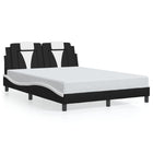 Bedframe 140x200 cm zwart wit met LED