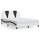 Bedframe 140x200 cm wit zwart met LED
