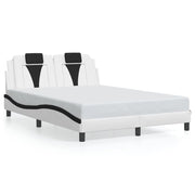 Bedframe 140x200 cm wit zwart met LED